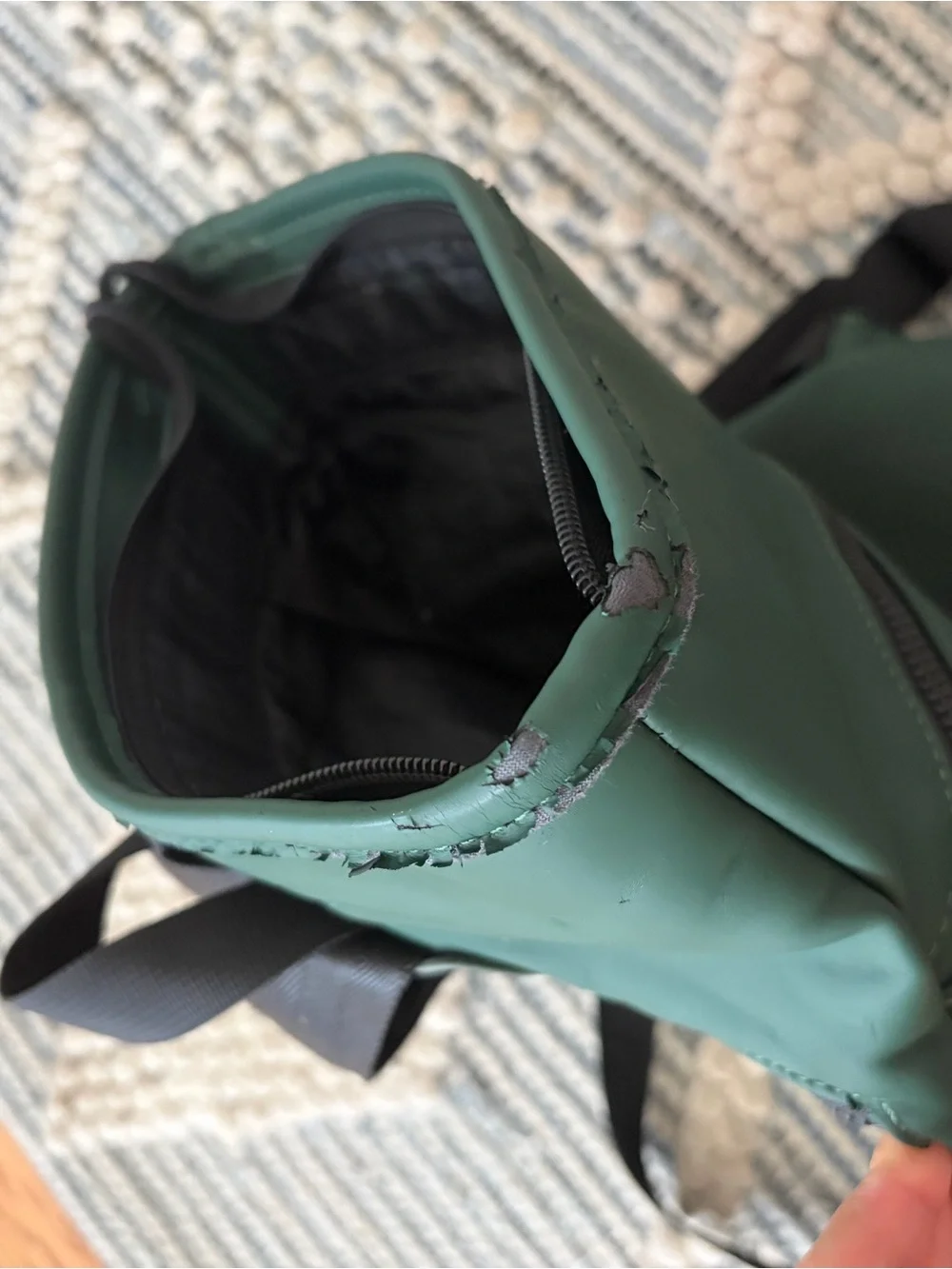 Duchamp Forest Green Roll-Top Backpack with Black Accents